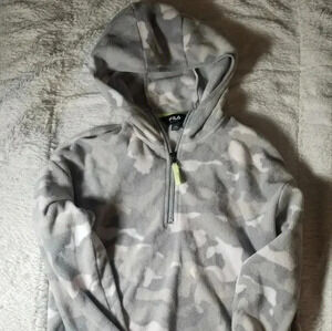 Women's XS Fila grey camo fleece hoodie✨